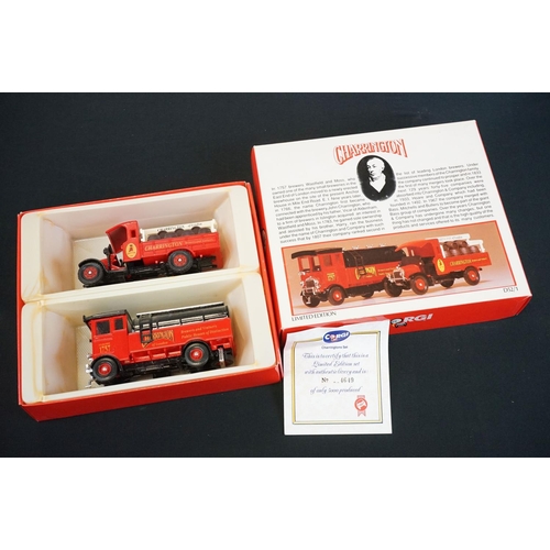 1064 - Six boxed Corgi 1/50 diecast models to include Whisky 21303 Bell's, BRS CC12603, Showmans 27801, Pla... 