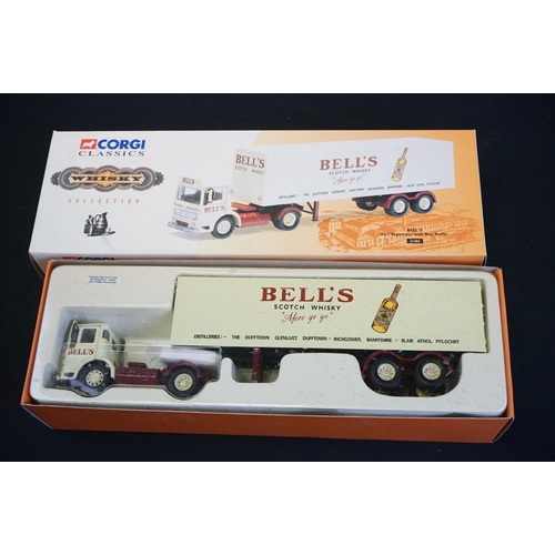 1064 - Six boxed Corgi 1/50 diecast models to include Whisky 21303 Bell's, BRS CC12603, Showmans 27801, Pla... 