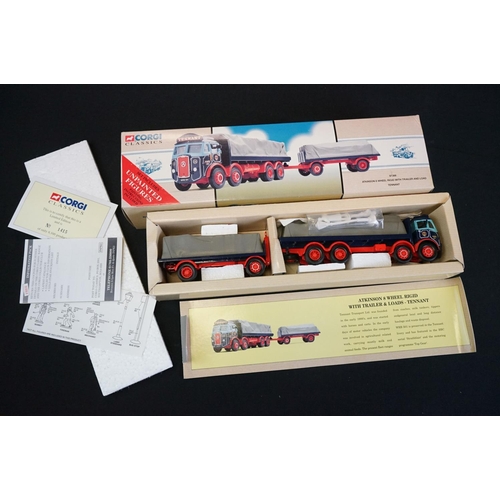 1064 - Six boxed Corgi 1/50 diecast models to include Whisky 21303 Bell's, BRS CC12603, Showmans 27801, Pla... 