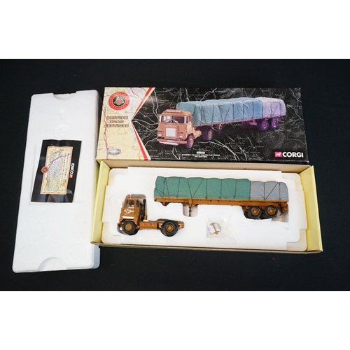 1064 - Six boxed Corgi 1/50 diecast models to include Whisky 21303 Bell's, BRS CC12603, Showmans 27801, Pla... 