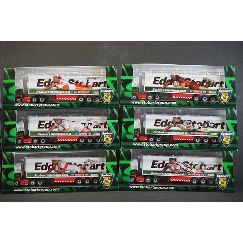 1065 - 15 Cased 1/76 Eddie Stobart Rugby League Collection diecast models, ex