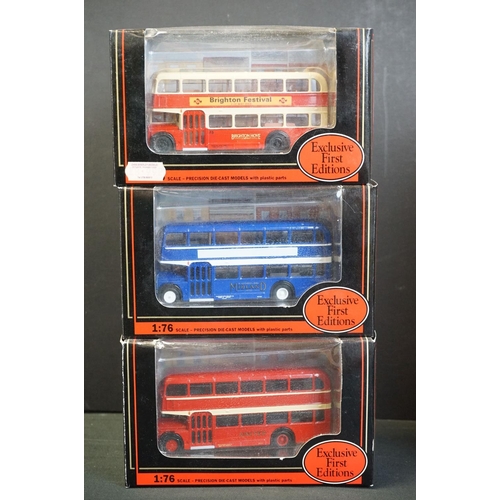 1071 - 15 Boxed EFE Exclusive First Editions 1:76 diecast model buses, plus a cased Corgi 'The Original Omn... 