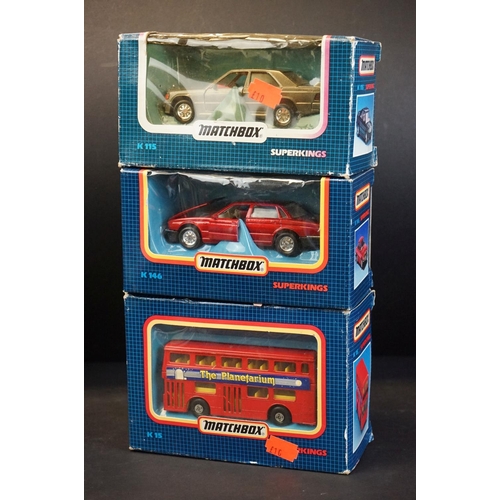 1074 - 12 Boxed Matchbox diecast models to include 9 x Superkings (K-167 Ford Transit, 2 x K-115, K-169 For... 