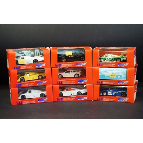 1084 - Nine boxed Vitese 1/43 diecast metal models to include 8 x Porsche examples (Ref 194, 196, 197, 198,... 