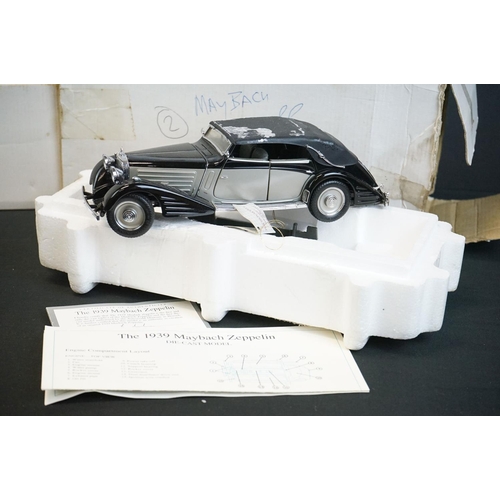 1094 - Five Boxed Franklin Mint diecast models to include The 1934 Hispano-Suiza J12, Jaguar XK 120, The 19... 