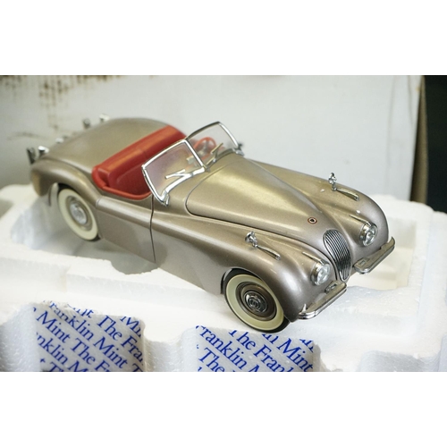 1094 - Five Boxed Franklin Mint diecast models to include The 1934 Hispano-Suiza J12, Jaguar XK 120, The 19... 