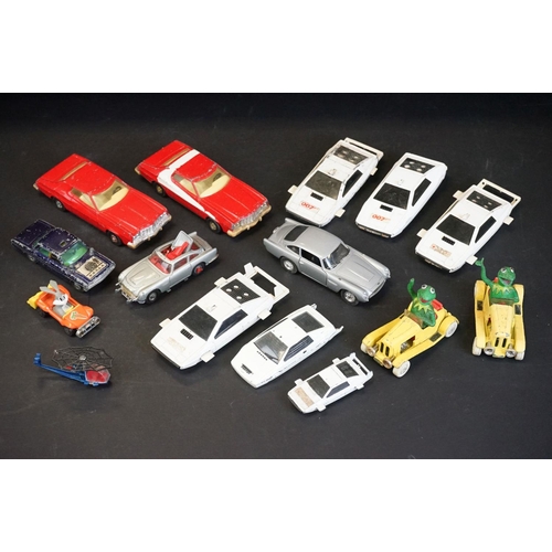 1097 - 15 Mid 20th C onwards TV related play worn diecast models to include Corgi James Bonds Aston Martin ... 