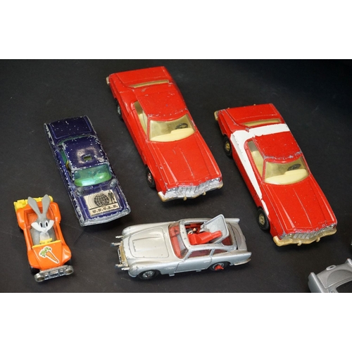 1097 - 15 Mid 20th C onwards TV related play worn diecast models to include Corgi James Bonds Aston Martin ... 