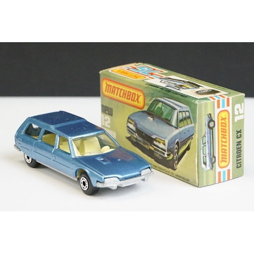 1320 - 12 Boxed Matchbox 75 Series diecast models to include 26 Cable Truck, 30 Artic Truck, 6 Mercedes Con... 