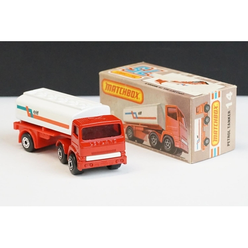 1320 - 12 Boxed Matchbox 75 Series diecast models to include 26 Cable Truck, 30 Artic Truck, 6 Mercedes Con... 