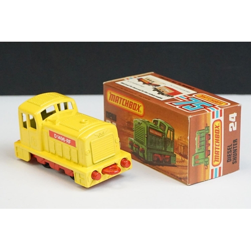 1321 - 12 Boxed Matchbox 75 Series diecast models to include 44 Passenger Coach, 25 Flat Car / Container, 5... 