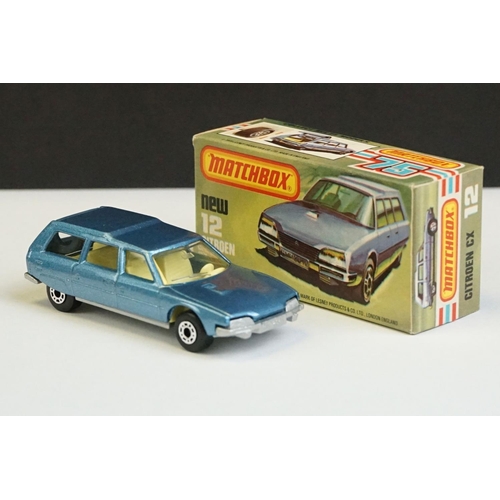 1321 - 12 Boxed Matchbox 75 Series diecast models to include 44 Passenger Coach, 25 Flat Car / Container, 5... 