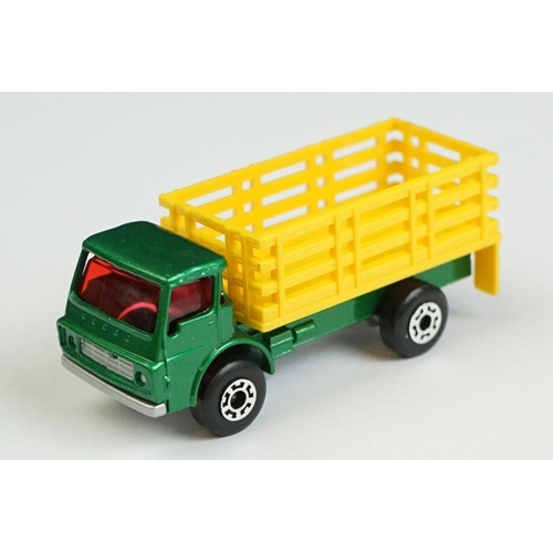 1325 - 12 Boxed Matchbox 75 Series Superfast diecast models to include 71 Cattle Truck, 33 Police Motor-Cyc... 