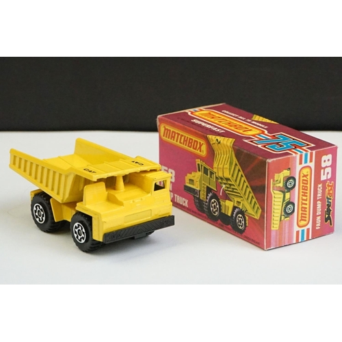 1327 - Ten boxed Matchbox 75 Series diecast models to include 10 x Superfast (49 Crane Truck, 58 Faun Dump ... 