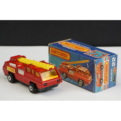 1327 - Ten boxed Matchbox 75 Series diecast models to include 10 x Superfast (49 Crane Truck, 58 Faun Dump ... 