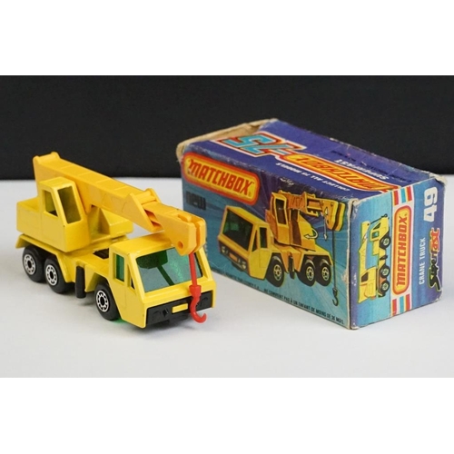 1327 - Ten boxed Matchbox 75 Series diecast models to include 10 x Superfast (49 Crane Truck, 58 Faun Dump ... 