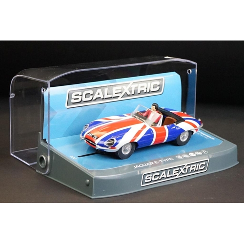 263 - Three cased Scalextric slot cars to include C3722 Aston Martin DB5 red, C3730 Jaguar D Type Nurburgr... 