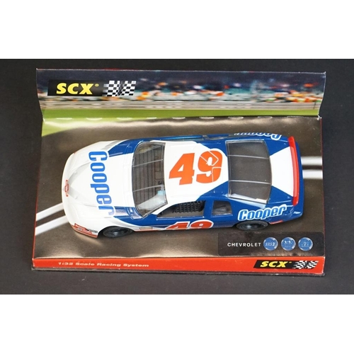 273 - Six cased SCX 1:32 Scale Racing System slot cars to include 60740 Citroen Xsara WRC 