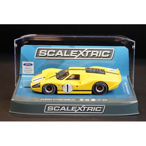 276 - Four cased Scalextric slot cars to include Special Edition C3746A MGB Thoroughbred Sports Car Series... 