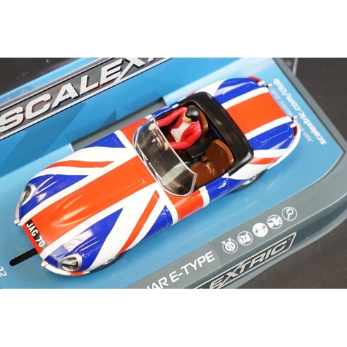 276 - Four cased Scalextric slot cars to include Special Edition C3746A MGB Thoroughbred Sports Car Series... 