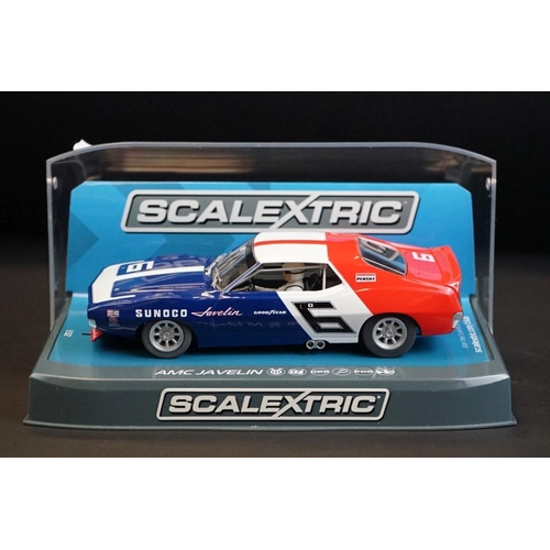 276 - Four cased Scalextric slot cars to include Special Edition C3746A MGB Thoroughbred Sports Car Series... 