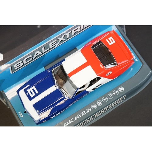 276 - Four cased Scalextric slot cars to include Special Edition C3746A MGB Thoroughbred Sports Car Series... 