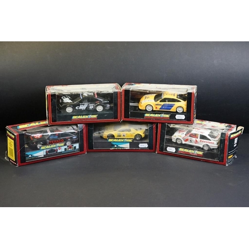 277 - Five boxed Scalextric slot cars to include C.596 Calibra Old Spice, C.456 Ford Cosworth, H.631 Opel ... 