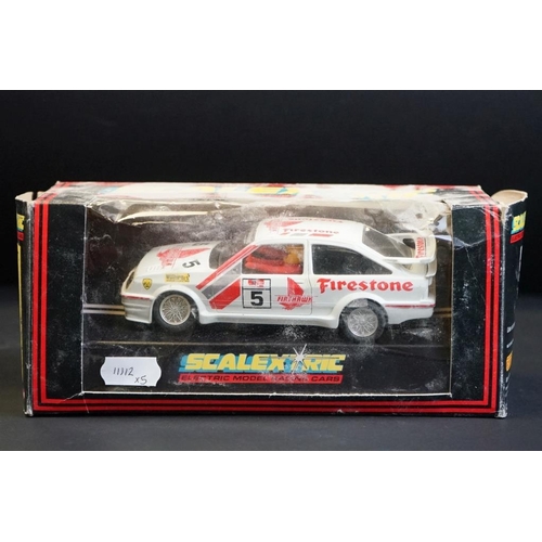 277 - Five boxed Scalextric slot cars to include C.596 Calibra Old Spice, C.456 Ford Cosworth, H.631 Opel ... 