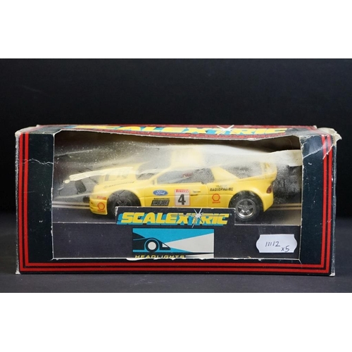 277 - Five boxed Scalextric slot cars to include C.596 Calibra Old Spice, C.456 Ford Cosworth, H.631 Opel ... 