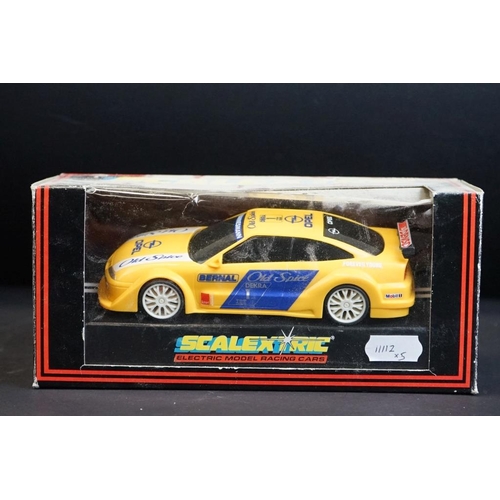 277 - Five boxed Scalextric slot cars to include C.596 Calibra Old Spice, C.456 Ford Cosworth, H.631 Opel ... 