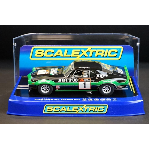 278 - Four cased Scalextric slot cars to include C2920 Ford Escort RS 1600 No 1, C3612 Chevrolet Camaro 19... 