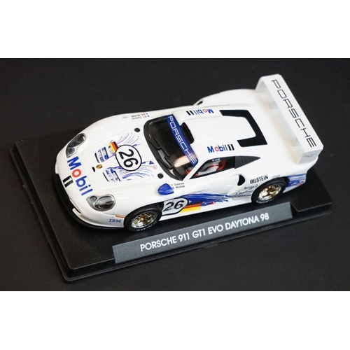 280 - Five cased Fly slot cars to include A88 Dodge Viper, A53 Porsche GT1, A51 Porsche GT1, A108 Lister S... 