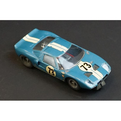 285 - Three boxed slot cars to include Triang C60 D Type Jaguar in green (correct colour spot to box), Fly... 