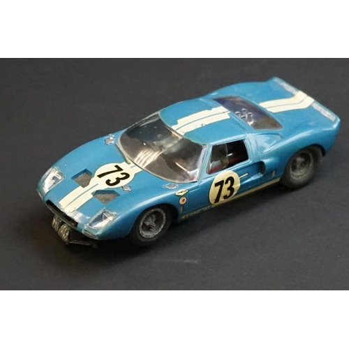 285 - Three boxed slot cars to include Triang C60 D Type Jaguar in green (correct colour spot to box), Fly... 