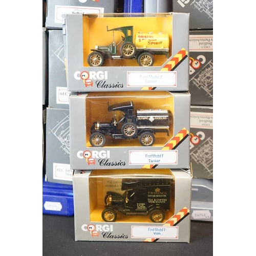 1195 - 35 Boxed Corgi Classics diecast models in grey boxes, circa 1980's. Diecast ex, boxes show some stor... 