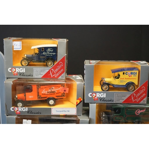 1195 - 35 Boxed Corgi Classics diecast models in grey boxes, circa 1980's. Diecast ex, boxes show some stor... 