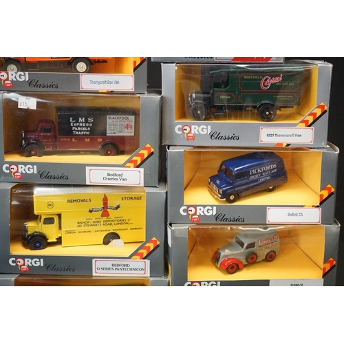 1195 - 35 Boxed Corgi Classics diecast models in grey boxes, circa 1980's. Diecast ex, boxes show some stor... 