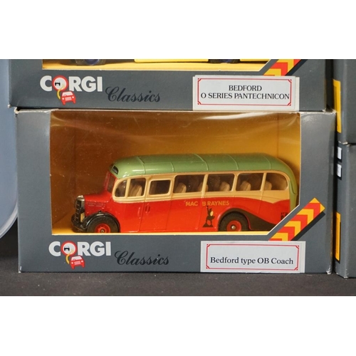 1195 - 35 Boxed Corgi Classics diecast models in grey boxes, circa 1980's. Diecast ex, boxes show some stor... 