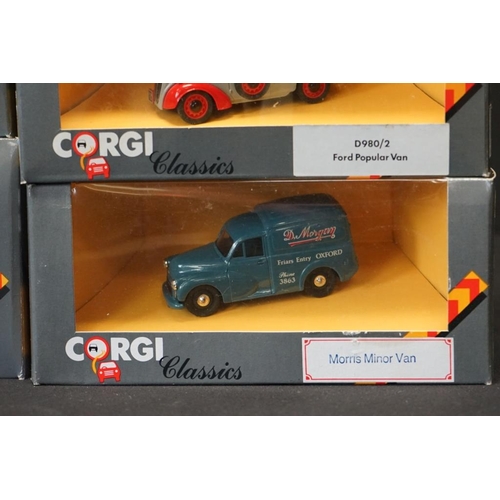 1195 - 35 Boxed Corgi Classics diecast models in grey boxes, circa 1980's. Diecast ex, boxes show some stor... 