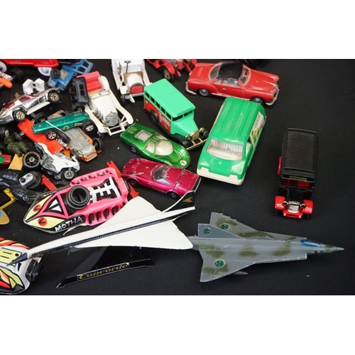 1249 - Around 45 Mid 20th C onwards play worn diecast models to include Corgi, Dinky, Matchbox, etc, featur... 