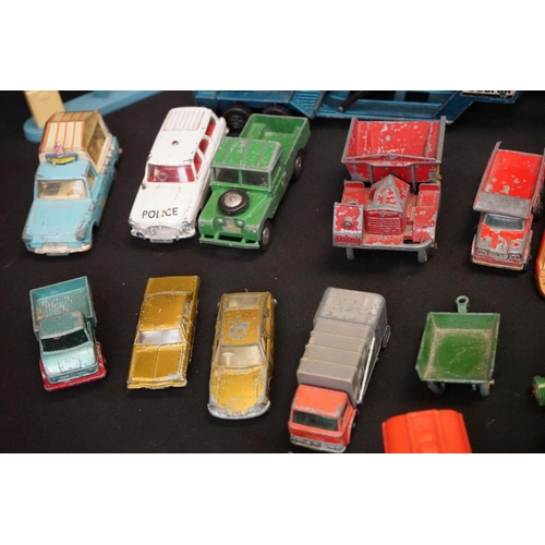 1260 - Over 50 mid 20th C onwards play worn diecast models to include Corgi, Britains, Matchbox & Lone Star... 