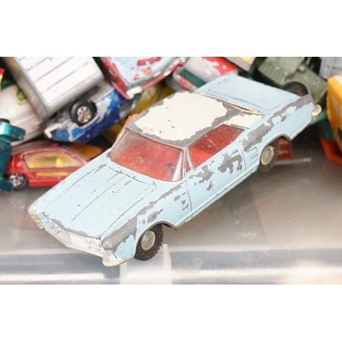 1261 - Collection of worn mid 20th C diecast models to include Corgi, Matchbox and Dinky examples plus 7 x ... 