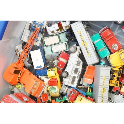 1261 - Collection of worn mid 20th C diecast models to include Corgi, Matchbox and Dinky examples plus 7 x ... 