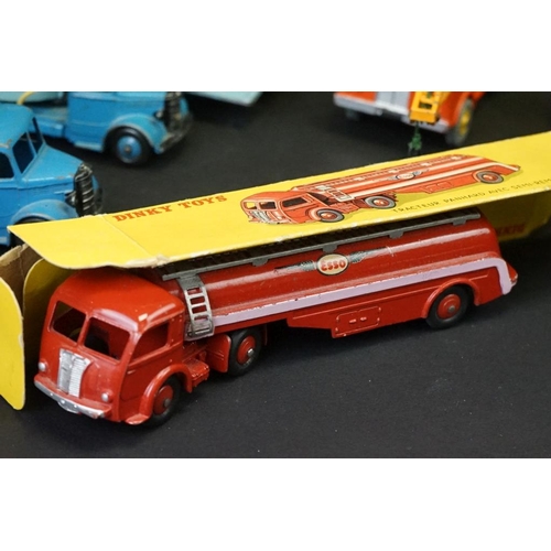 1263 - 16 Mid 20th C play worn Dinky & Corgi commercial diecast models to include French Dinky 32C ESSO Tra... 