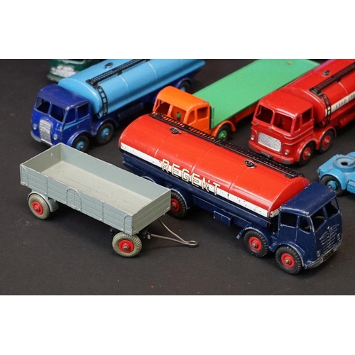 1263 - 16 Mid 20th C play worn Dinky & Corgi commercial diecast models to include French Dinky 32C ESSO Tra... 