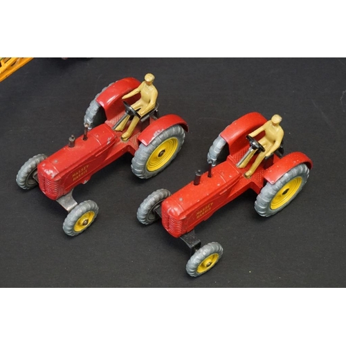 1263 - 16 Mid 20th C play worn Dinky & Corgi commercial diecast models to include French Dinky 32C ESSO Tra... 