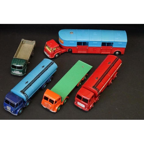 1263 - 16 Mid 20th C play worn Dinky & Corgi commercial diecast models to include French Dinky 32C ESSO Tra... 