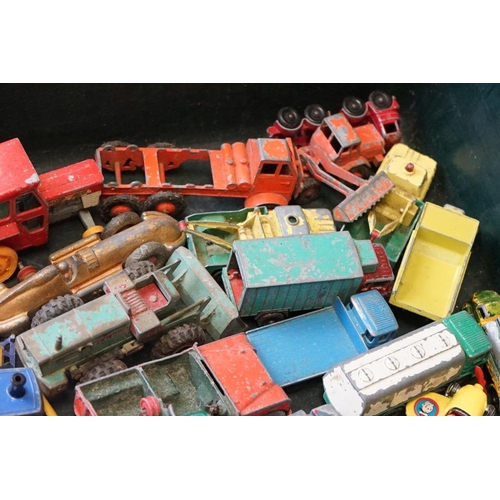 1264 - 65 play worn diecast models, mainly mid 20th C examples, to include Corgi, Dinky, Matchbox, etc, fea... 