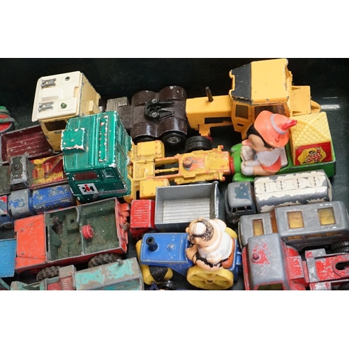 1264 - 65 play worn diecast models, mainly mid 20th C examples, to include Corgi, Dinky, Matchbox, etc, fea... 