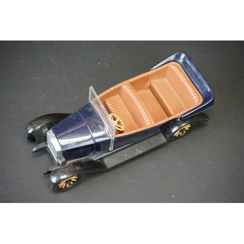 1266 - Six tin plate & plastic models to include 1930/40s Hammerer & Kuhlwein TRO345 plane, Japanese batter... 